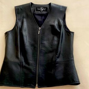 Sienna Leather Vest with Zipper